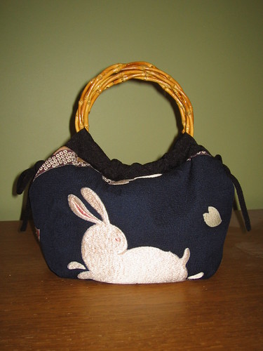 Blue Bunny Kimono Remake Bag | by shira.C