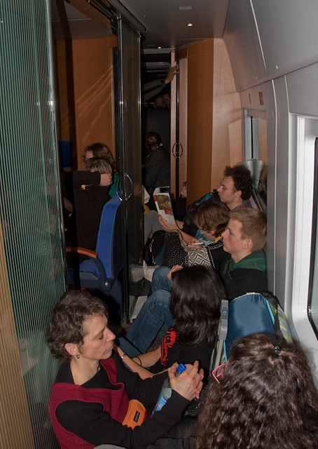 crowded train to Copenhagen
