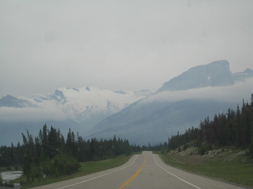 Nearing Banff National Park, Alberta, Canada by Jim_Dodds, A cool glacier/icefield up in the mountains.
This was taken on July 6, 2009, the day that we drove f