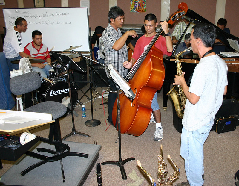 Accomplished local jazz musicians give high school students tips during a music workshop. These events were part of the Guam Humanities Council-sponsored Jazz Appreciation Month activities.

Guam Humanities Council