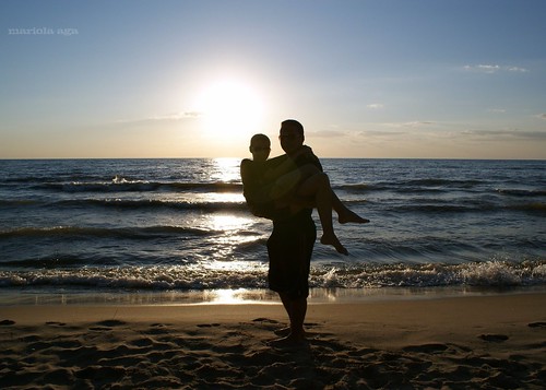 blue sunset sun lake love beach water backlight sand couple michigan lakemichigan thegalaxy