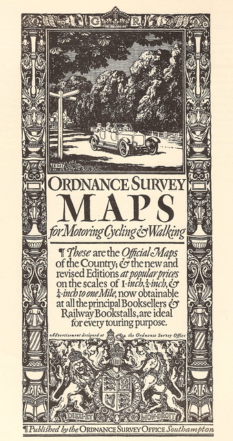 Ordnance Survey Maps - advert - artwork by Ellis Martin, c1924