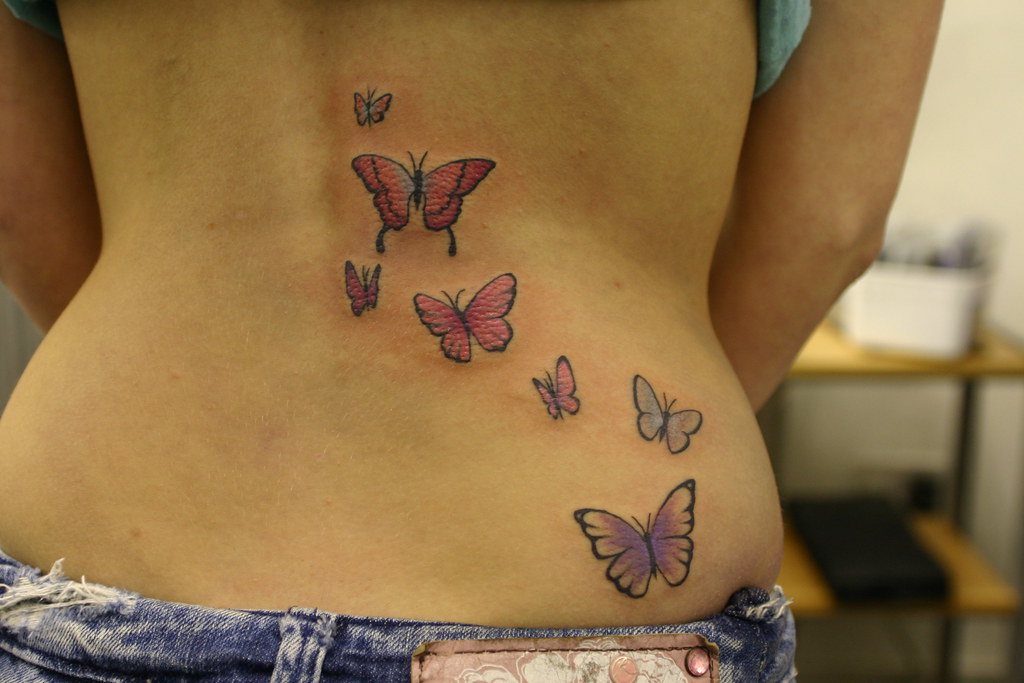 butterflys up back tattoo | Tattooed by Johnny at; The Tatto… | Flickr