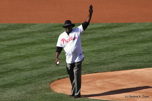 Dick Allen Waves to the Crowd