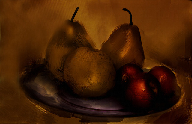 ...two pears,one apple and three plums