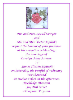 20000212 - Clint & Carolyn's wedding reception invitation | by Claire CJS