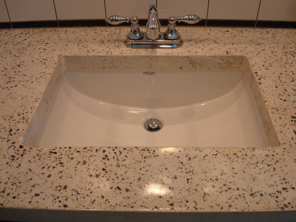 White Exposed Aggregate Concrete Countertop Residential Gu Flickr