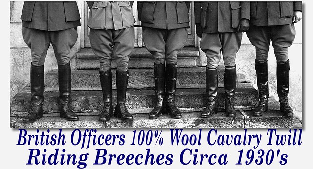BritIsh Army Generals Circa 1930's Wearing Cavalry Twill Riding Breeches