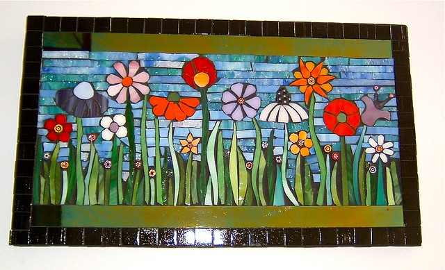 all the flowers in a row wall panel
