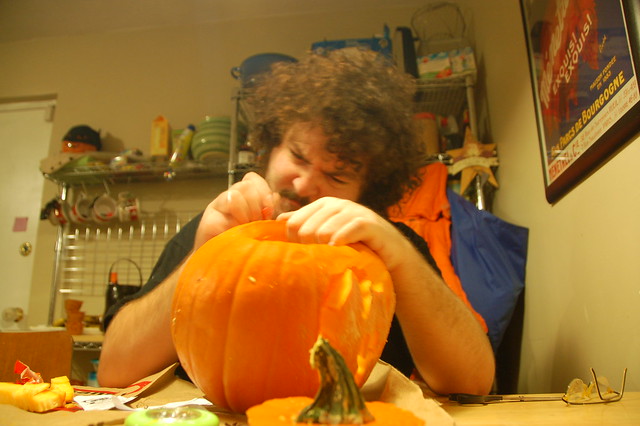 Pumpkin Carving: Matt is determined