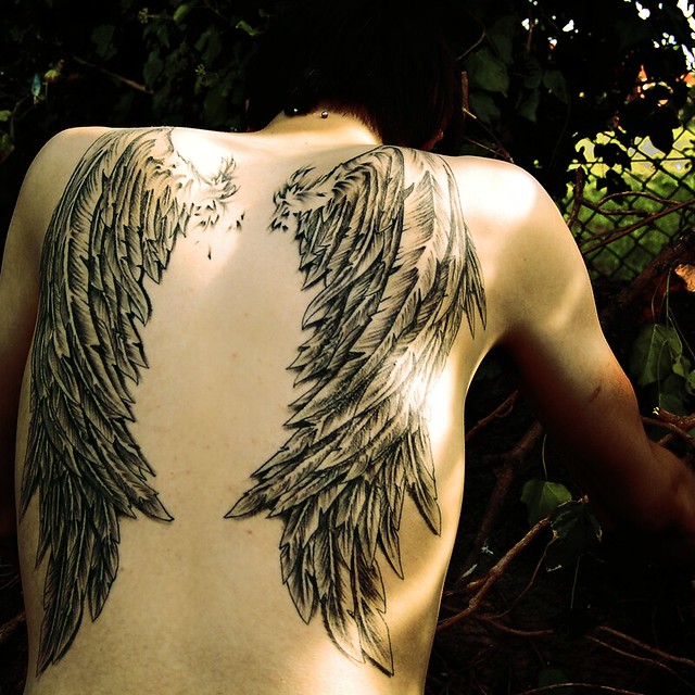Wing Holy Angel Waterproof Temporary Tattoo Sticker Brave knight Warrior  Flash Tattoos Body Art Arm Fake Tatoo