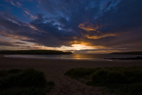 sunset beach shetland