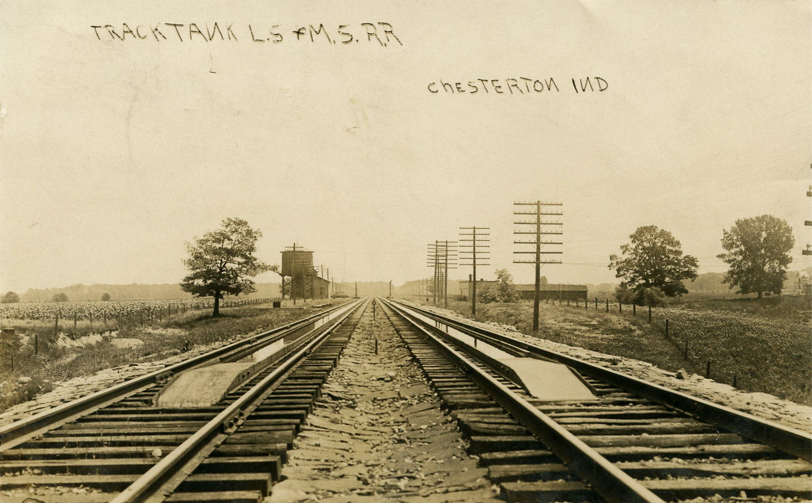 Track Tank on Lake Shore and Michigan Southern Railway, 1908 - Chesterton, Indiana