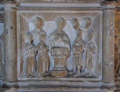 seven sacrament font: Baptism (15th Century)
