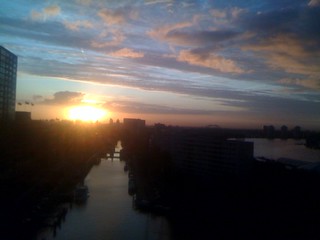 Sun showing its first beams over Rotterdam East