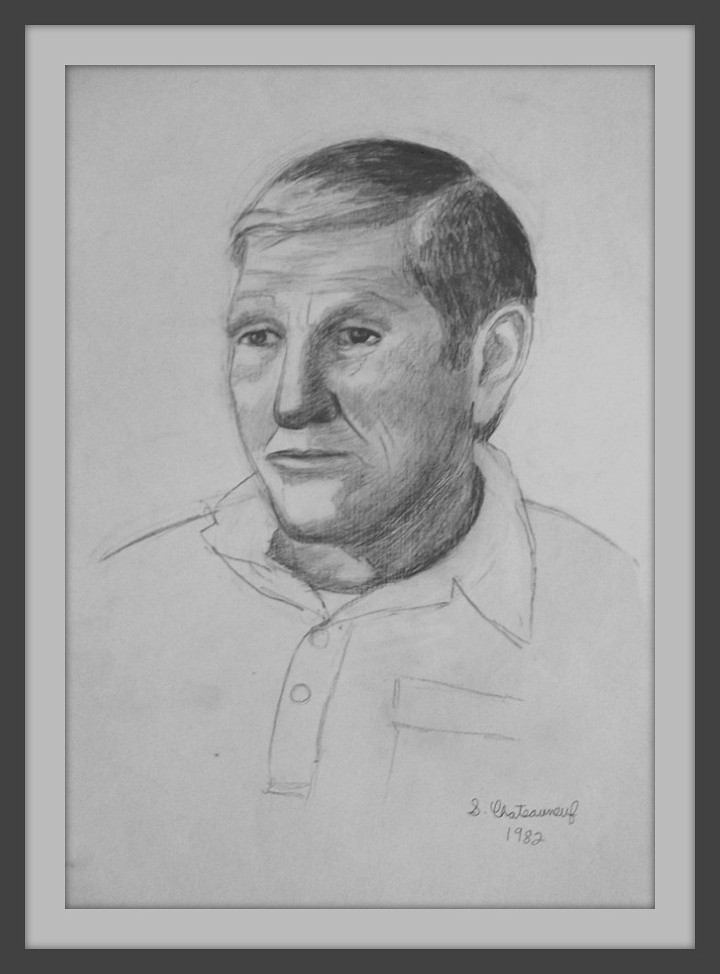 Getting Ready For Father's Day - Pencil Drawing of Ray Chateauneuf - Drawn by snc145 - (1982) - Photo by snc145