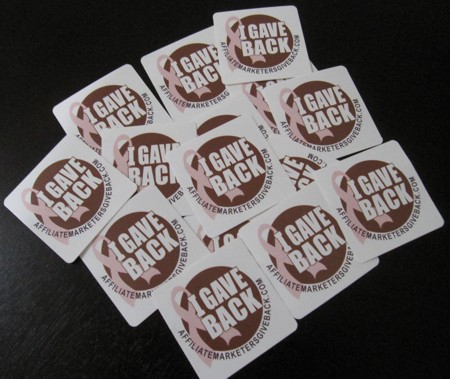 Affiliate Marketers Give Back Stickers