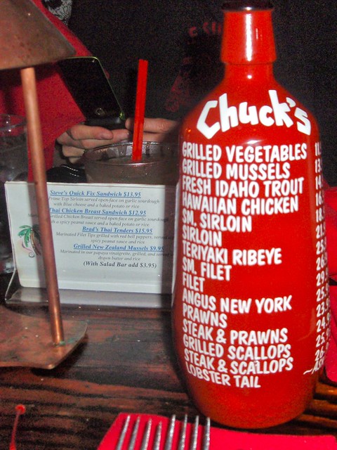 Chuck's Menu Bottle