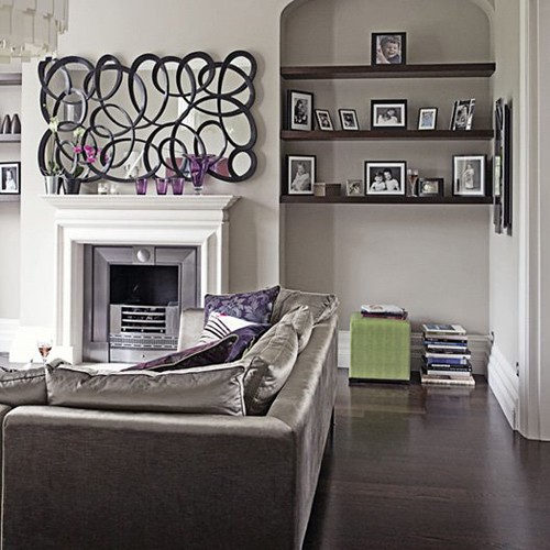 Modern Chic Grey and Purple Living Room