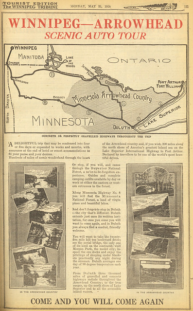 Winnipeg - Arrowhead Scenic Auto Tour (1926)