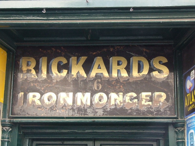 old shop sign