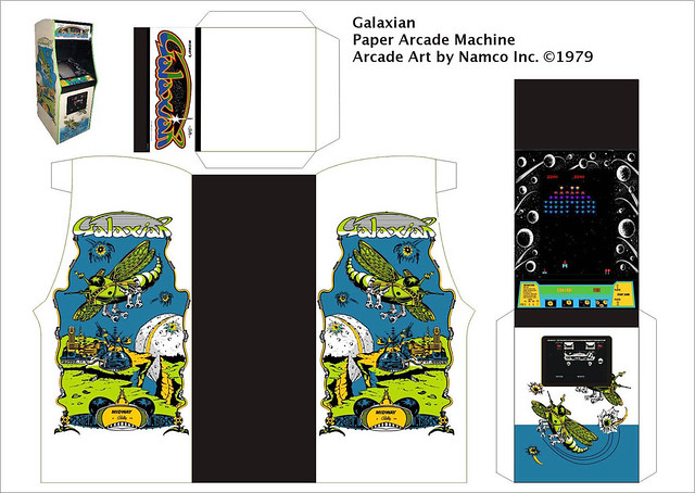 Galaxian paper arcade machine