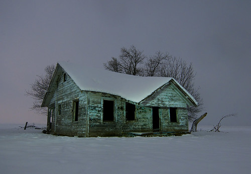 winter house snow abandoned night texas farm parker
