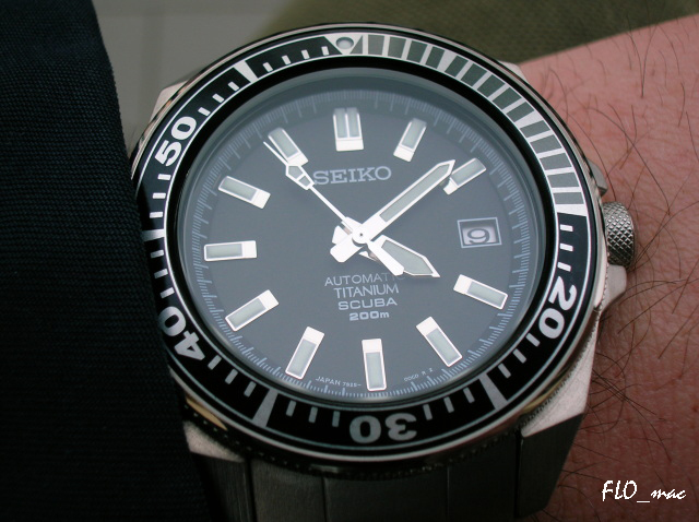 Wristshot: Seiko Scuba Samurai Titanium black dial SBDA001… | Flickr