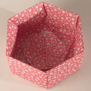 Base of Decorative Hexagonal Origami Gift Box (with Lid removed): # 07