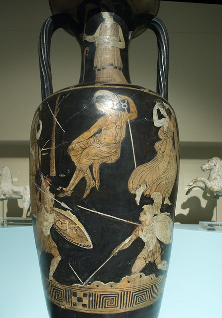 Grave amphora southern italy, Achillus kills Memnon 330bc, RMO leiden netherlands