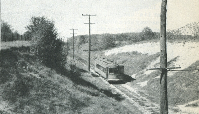 Gary Railways Interurban Line, Valparaiso Division, at Milepost 18.9, Wauhob Lake, 1938 - Valparaiso, Indiana