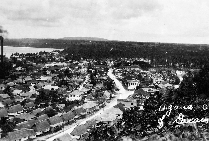 A bird's eye view of Hagåtña before the War. The old city was destroyed by the American invasion in 1944 and then rebuilt in the years to follow. Balthazar Aguon