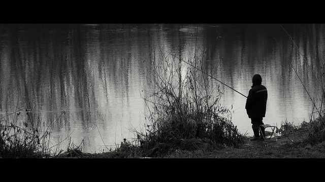 Fisherman by the Timiş river