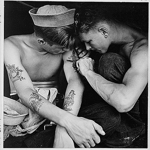 Sailors getting friendly and tattooed