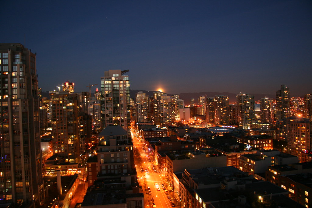 Moonrise over Vancouver