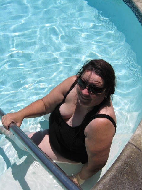 sitting in the pool
