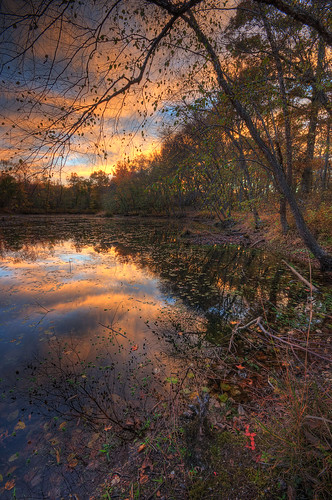 park autumn sunset reflection fall md dusk maryland ponds patuxent odenton