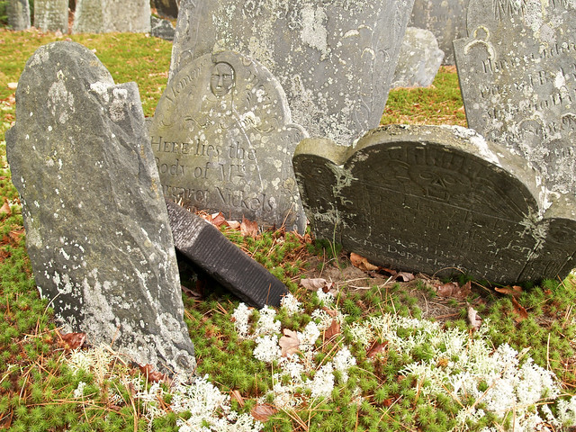 Jumbled gravestones