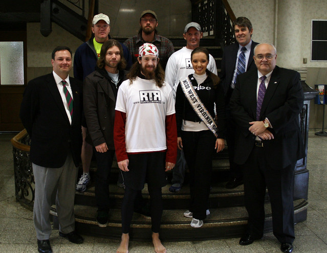 The RTR crew with Miss WV USA and the Wood County Commissioners