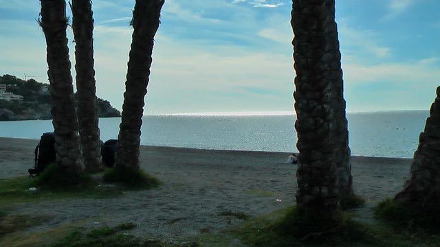 Strand-Panorama am Landeplatz in La Heradura, Spanien
