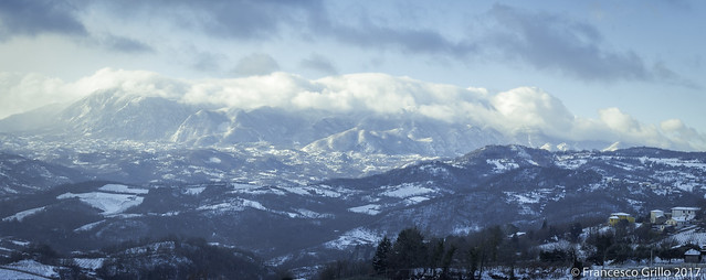 Snowy mountain panorama
