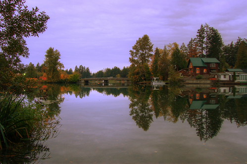 18/365 Spanaway Lake by sonicfour, Spanaway Lake just after sunset on an overcast day.sunset nikon 365 day18 hdr d40 spanawaylake