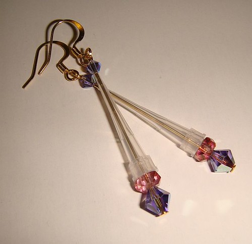 Pipette Tip and Crystal Earrings | by ScienceKitty