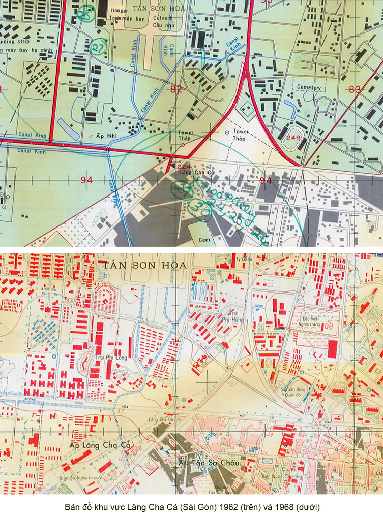 Map of Lang Cha Ca area in 1962 and 1968