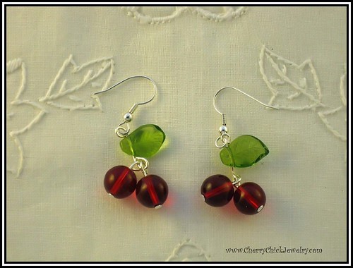 Very Cherry Earrings | Glass Cherry earrings with Czech pres… | Flickr
