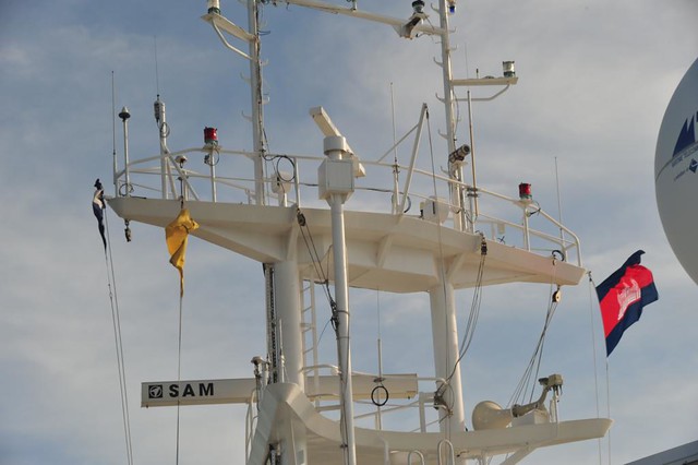 Volemdam's technology above decks and Cambodian Flag