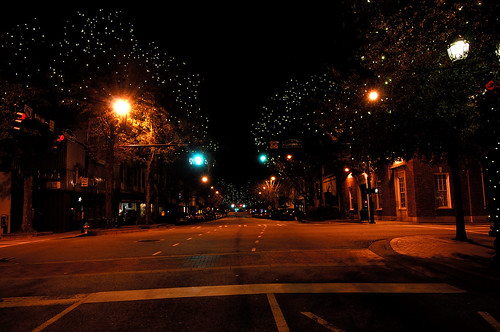 Clayton Street Decorated for Christmas in Athens
