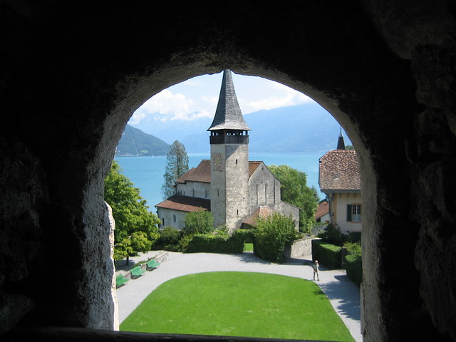 Castle and Church of Spiez Switzerland