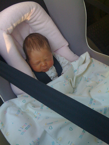 Eliza's first car ride