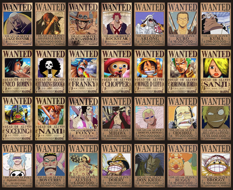 One Piece Wanted Posters, click on all size for better view…